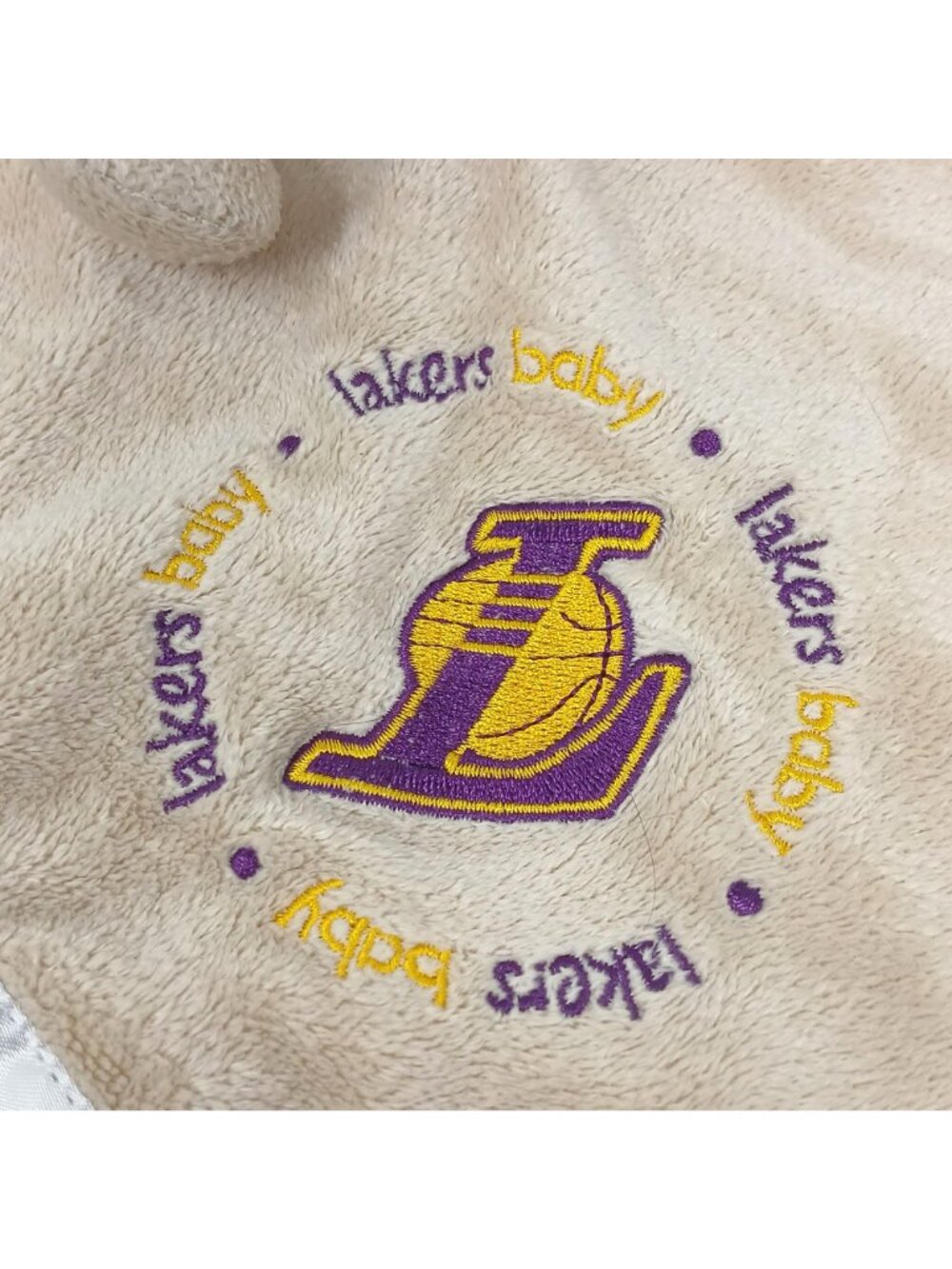 Los Angeles Lakers Baby Security Blanket Teddy Bear Plush Satin Trim 13" #S1-C - Picture 2 of 8